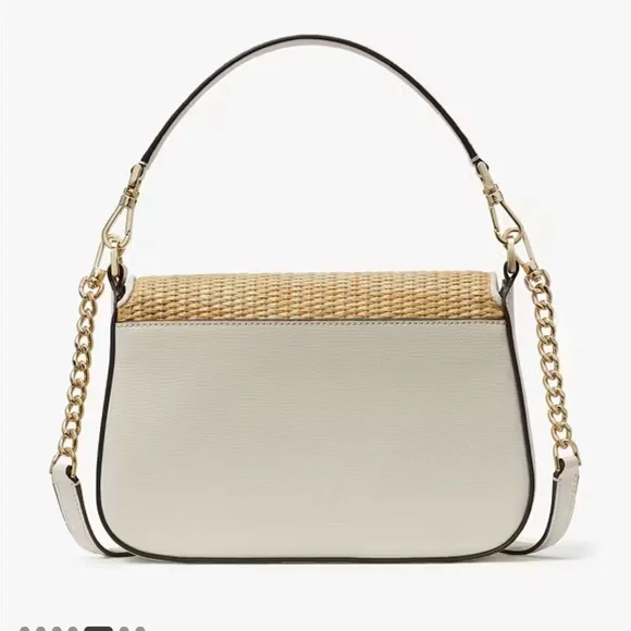 Kate Spade Phoebe Embroidered Straw Flap Crossbody - Picture 2 of 4